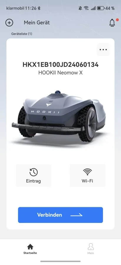 HOOKII Neomow X App Home