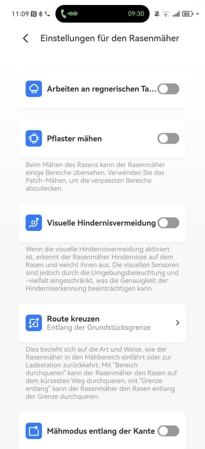 HOOKII Neomow X App Einstellungen