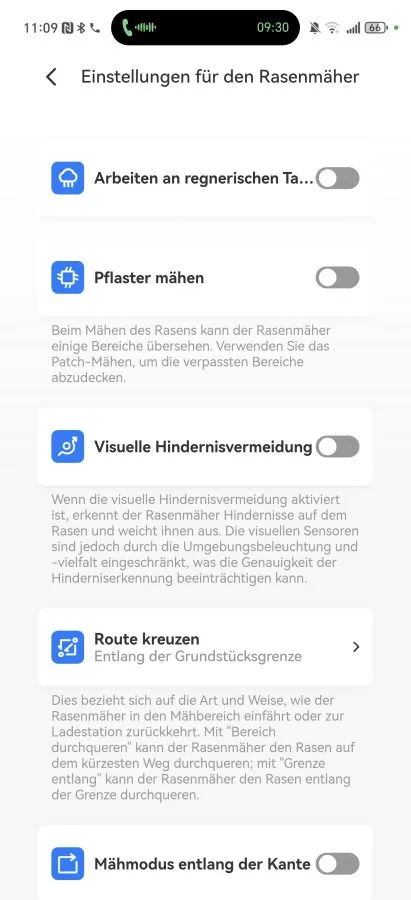 HOOKII Neomow X App Einstellungen