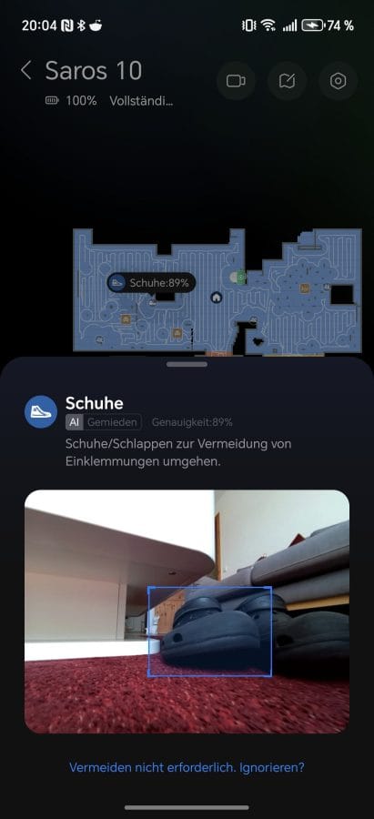 Roborock App Hinderniserkennung