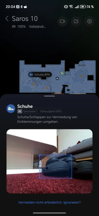 Roborock App Hinderniserkennung