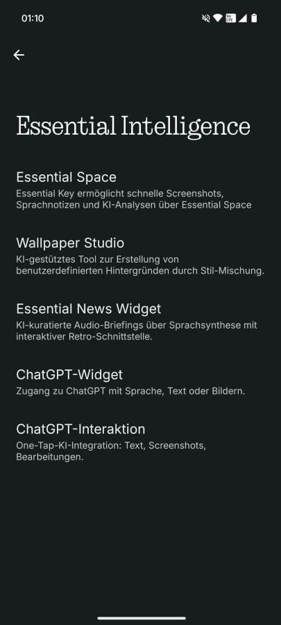 Nothing AI Funktionen Überblick