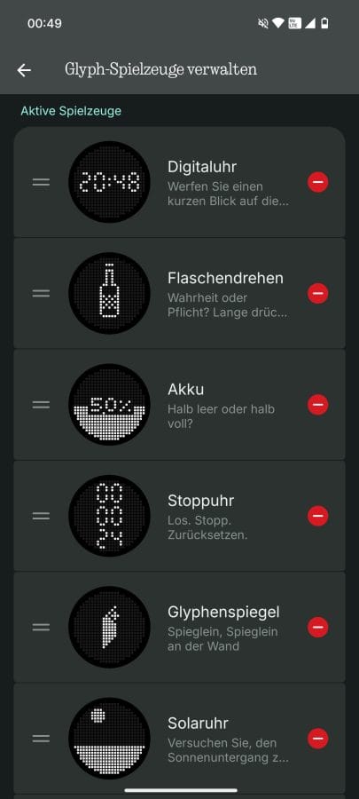 Nothing Phone (3) Glyph-Toys Verwaltung