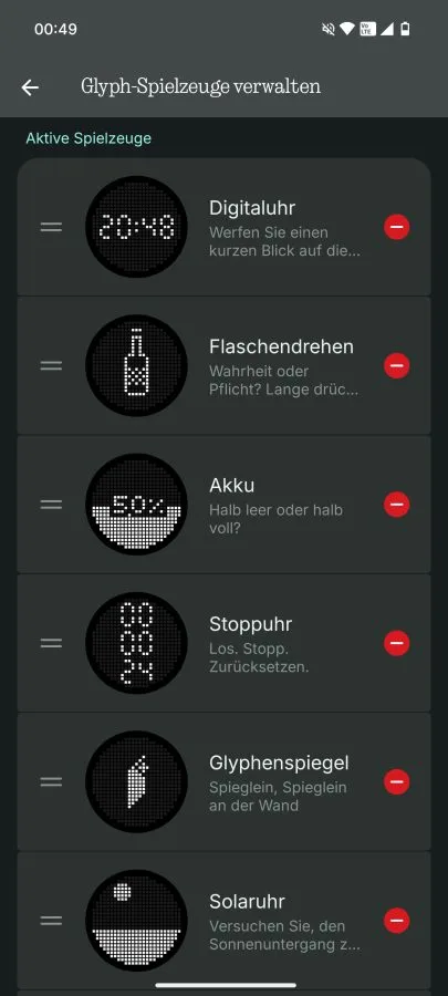 Nothing Phone (3) Glyph-Toys Verwaltung
