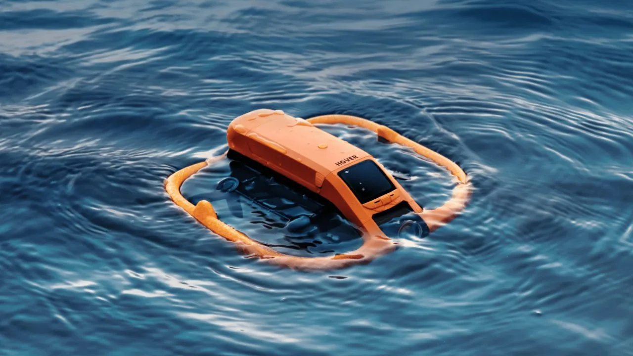 HOVERAir Aqua en el agua