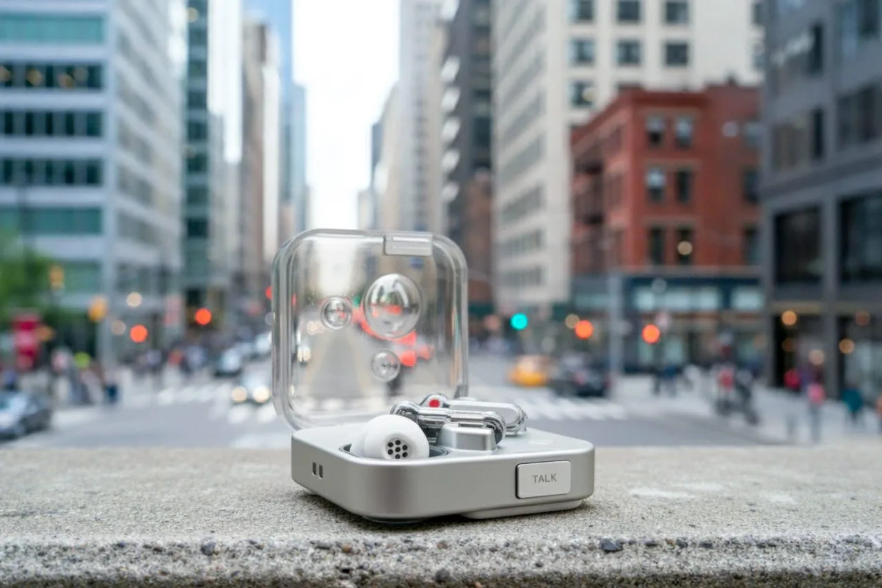 Nothing Ear (3) estojo de carregamento com botão de conversação