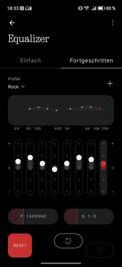Aplicativo Nothing X EQ avançado