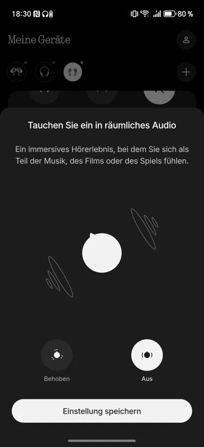 Aplicativo Nothing X Áudio Espacial