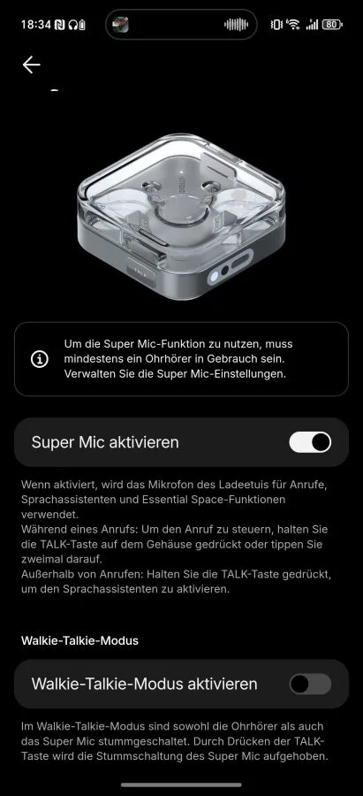 Aplicativo Nothing X Super Mic