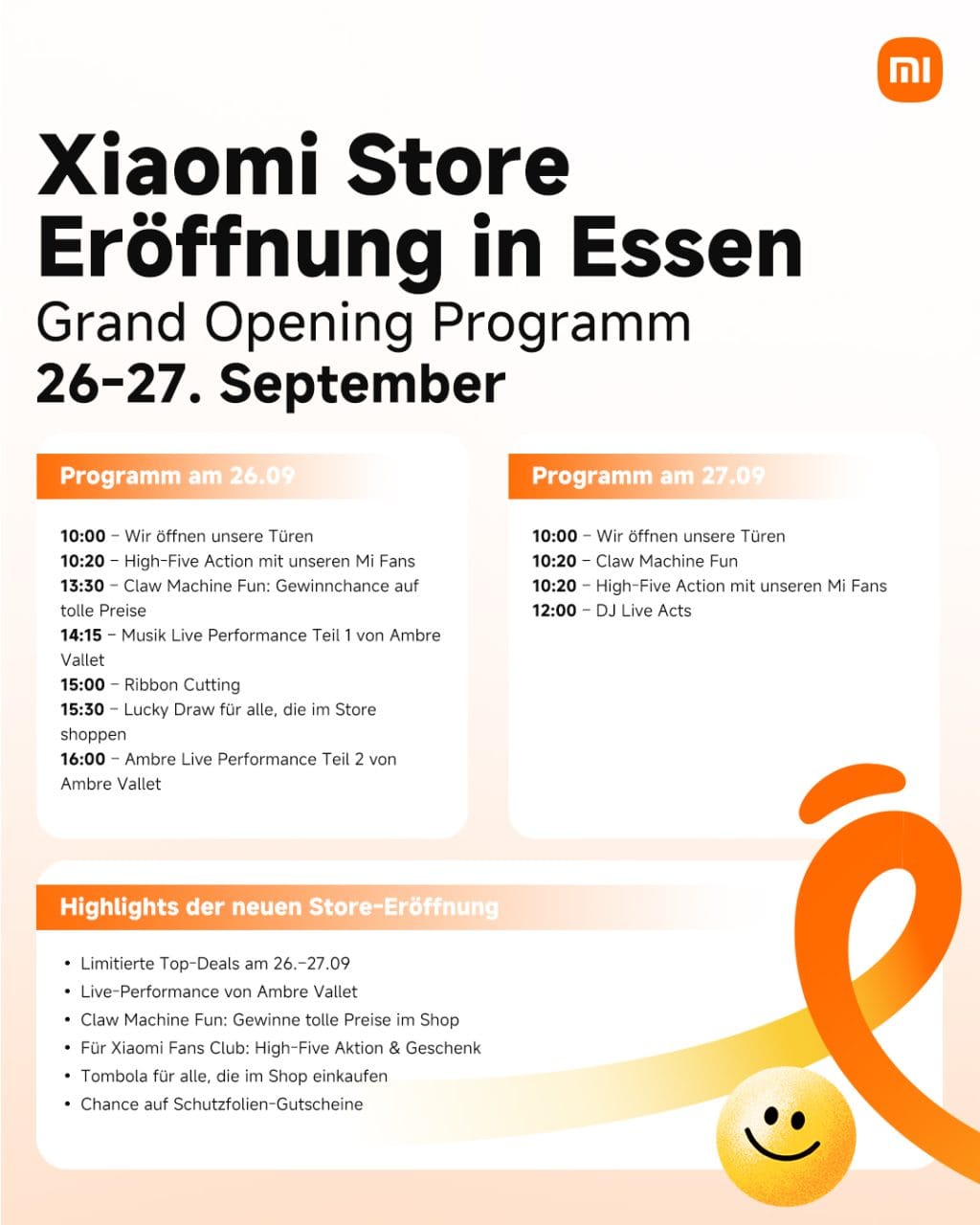 Xiaomi Store Essen Opening Programm