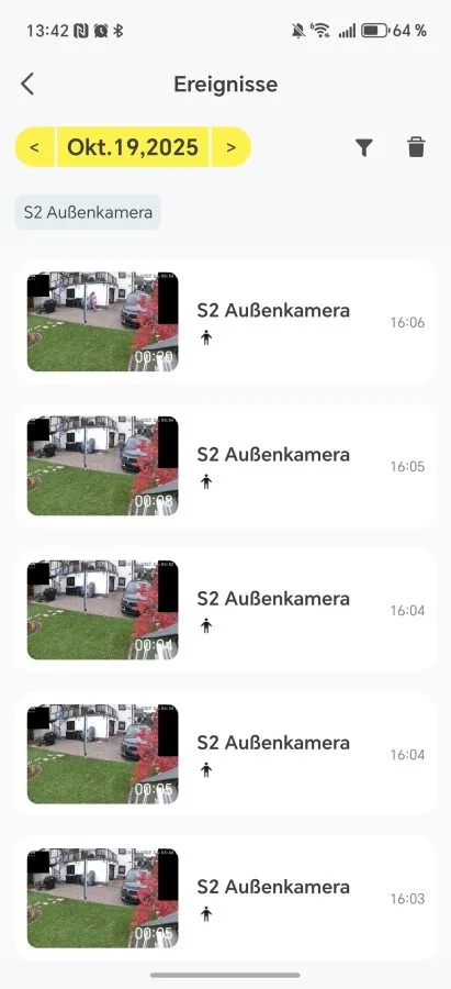 Videozáznamy z bezpečnostní aplikace Baseus