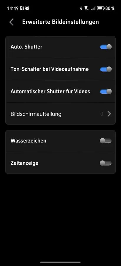 Параметры изображения Thermal Master P3