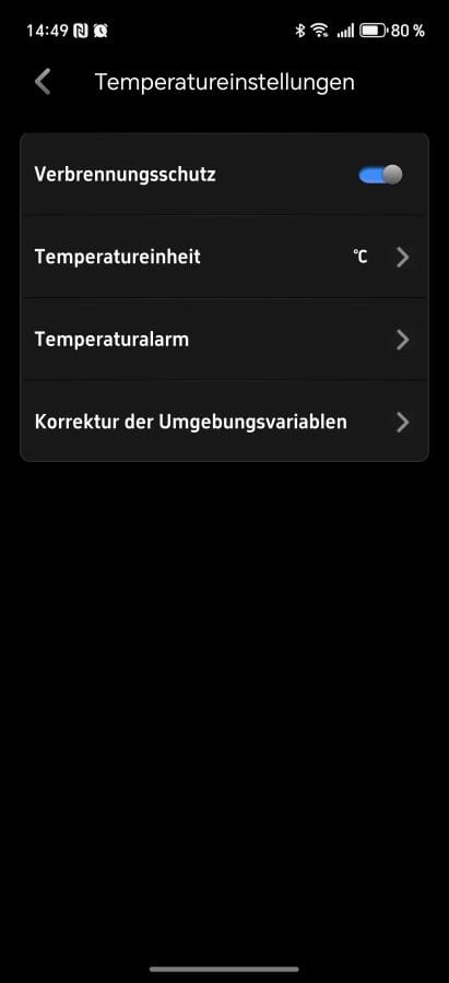 Temperatureinstellungen