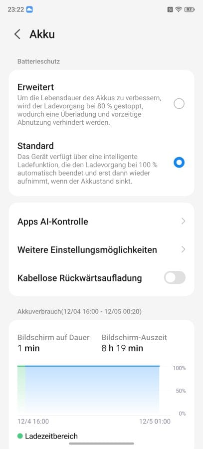 Akku-Einstellungen