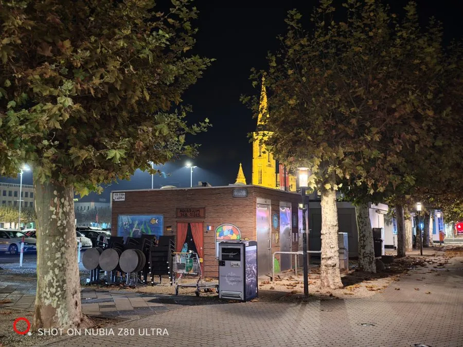 Camera test recording night building