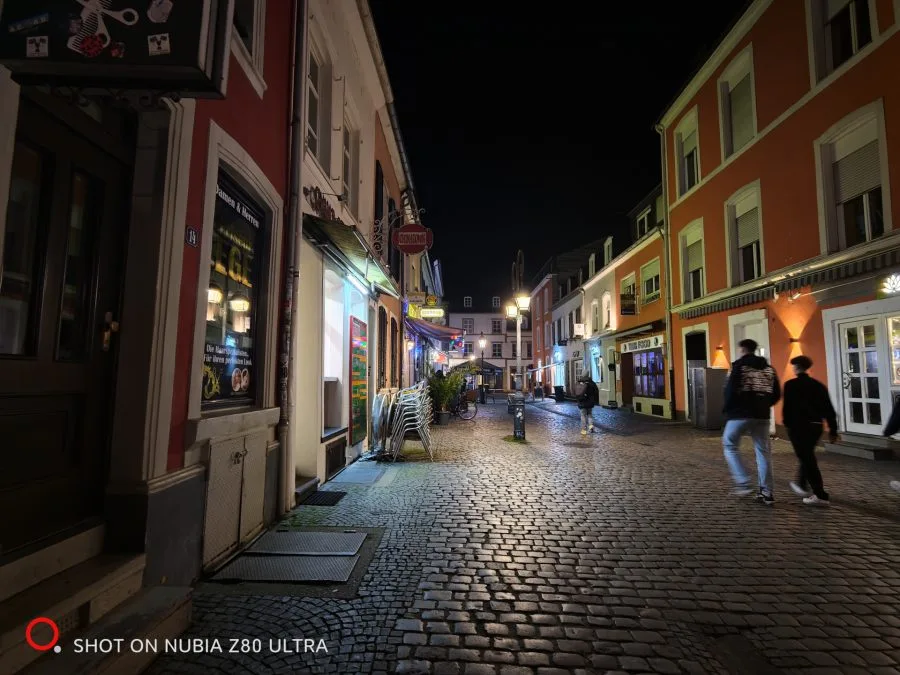 Camera test shot, ultra-wide angle, night, city