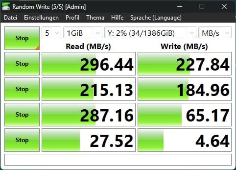 CrystalDiskMark 2,5-Gbit-LAN