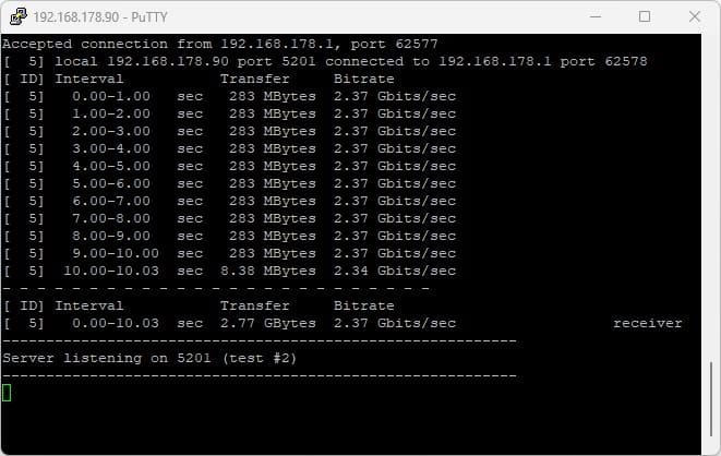 iPerf3 PC als Server