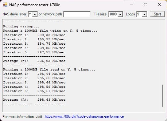 NAS Performance Tester