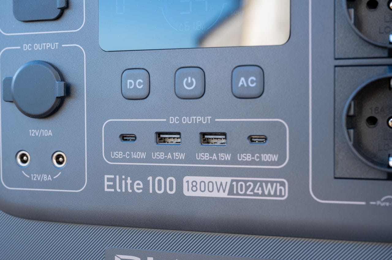 BLUETTI Elite 100 V2 DC- und USB-Anschlüsse