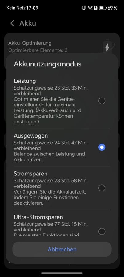 HONOR Magic 8 Pro Akkunutzungsmodus