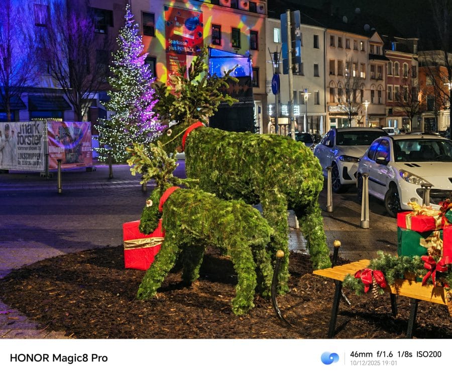 HONOR Magic 8 Pro Testaufnahme Hauptkamera Nacht Rentier