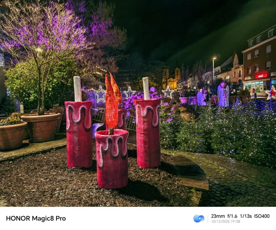 HONOR Magic 8 Pro Δοκιμαστική εγγραφή κύριας κάμερας Νυχτερινή διακόσμηση