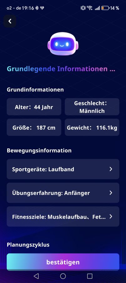KSFit App Persönliche Daten