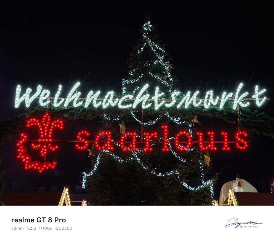realme GT 8 Pro Periskopkamera Testaufnahme bei Nacht Beleuchtung