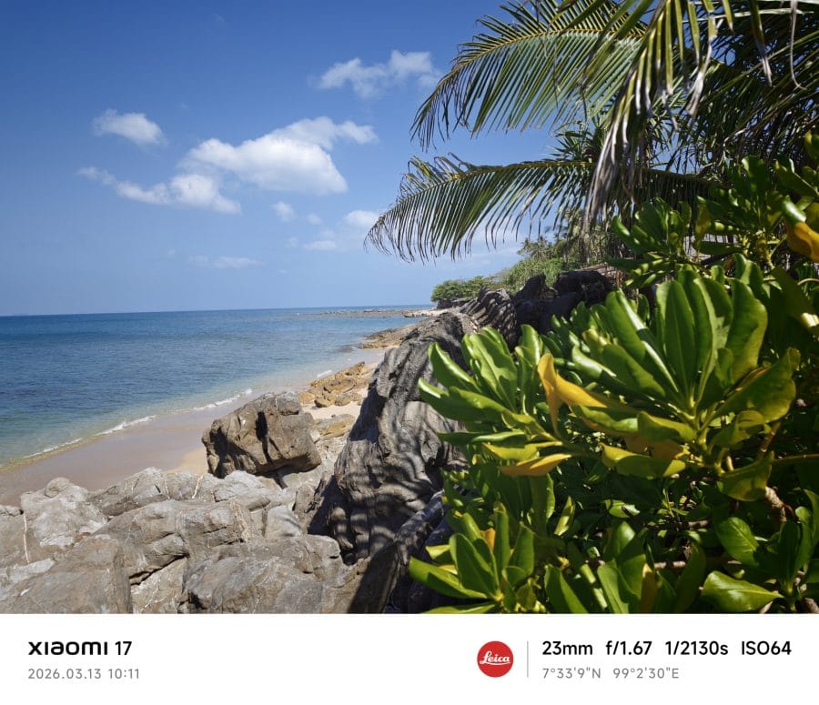 Xiaomi 17 Hauptkamera Testaufnahme Strand