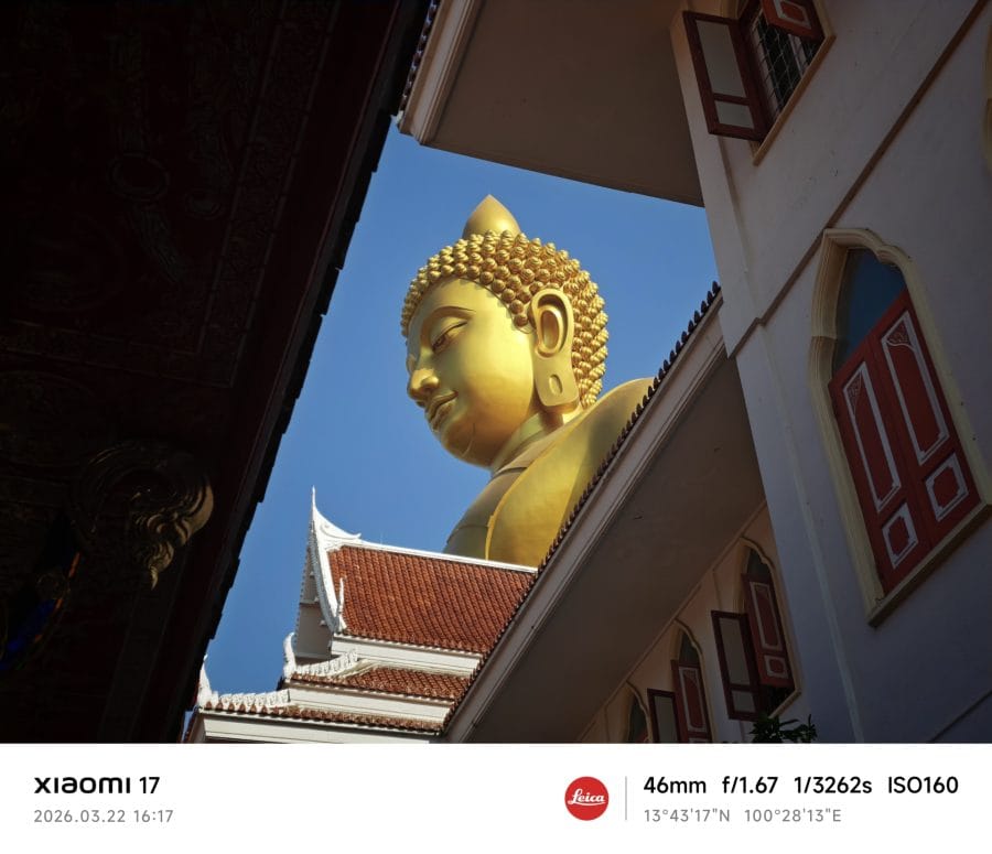 Xiaomi 17 Hauptkamera Testaufnahme Buddha