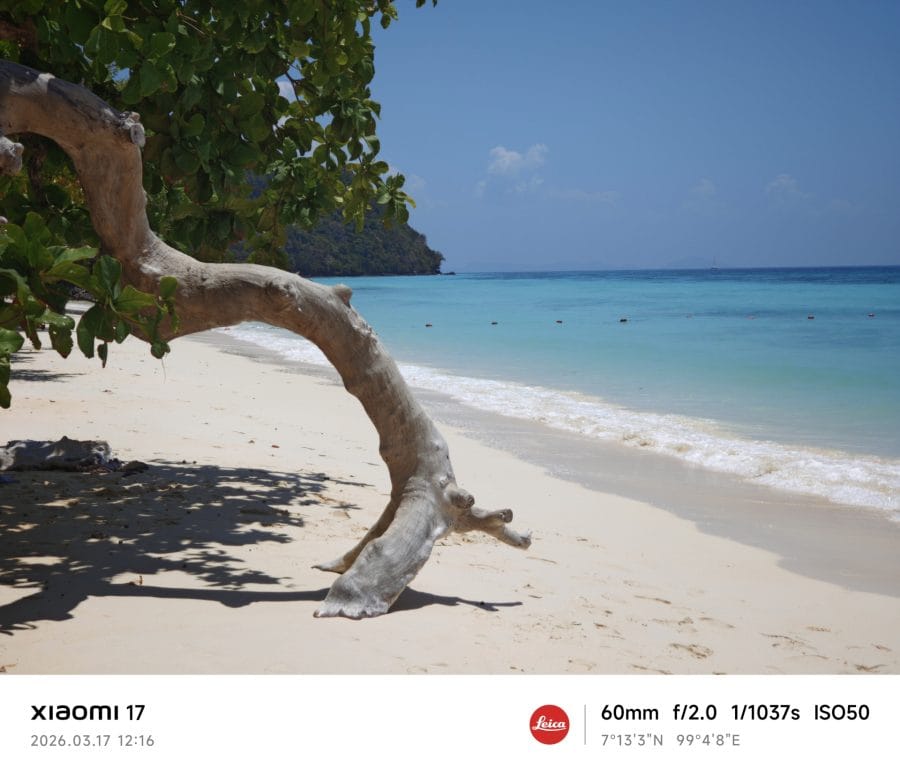 Xiaomi 17 Telekamera Testaufnahme Tag Strand