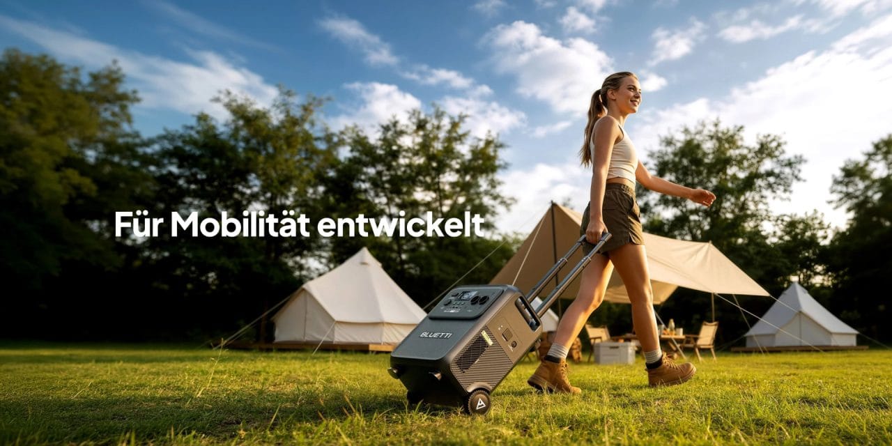 BLUETTI Elite 400 Frau mit Powerstation