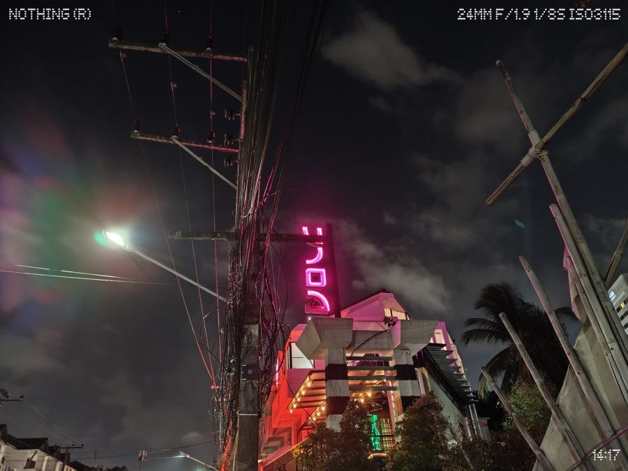 Nothing Phone (4a) Pro Hauptkamera Testaufnahme Nacht Beleuchtung