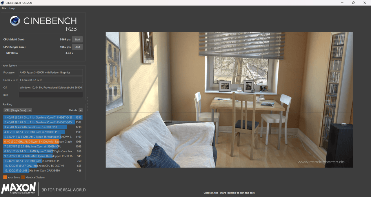 Tivique LX15 Pro Cinebench R23