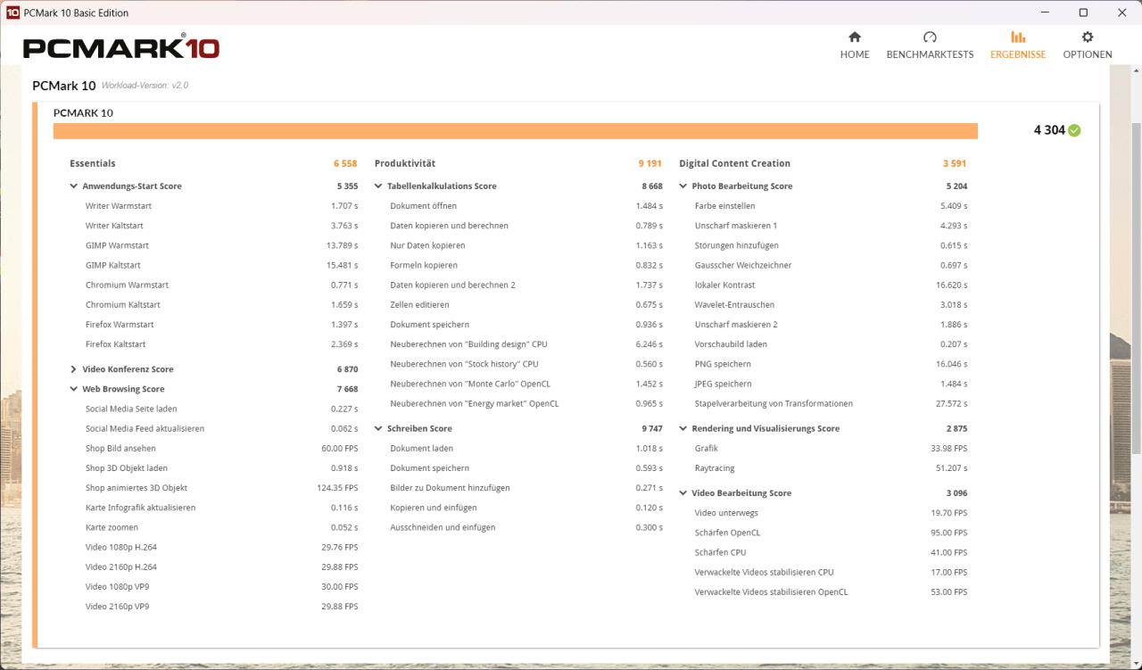 Tivique LX15 Pro PCMark10