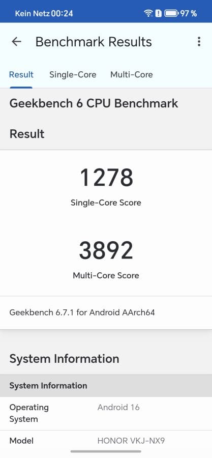 HONOR 600 Geekbench
