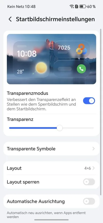 Impostazioni della schermata iniziale di HONOR 600