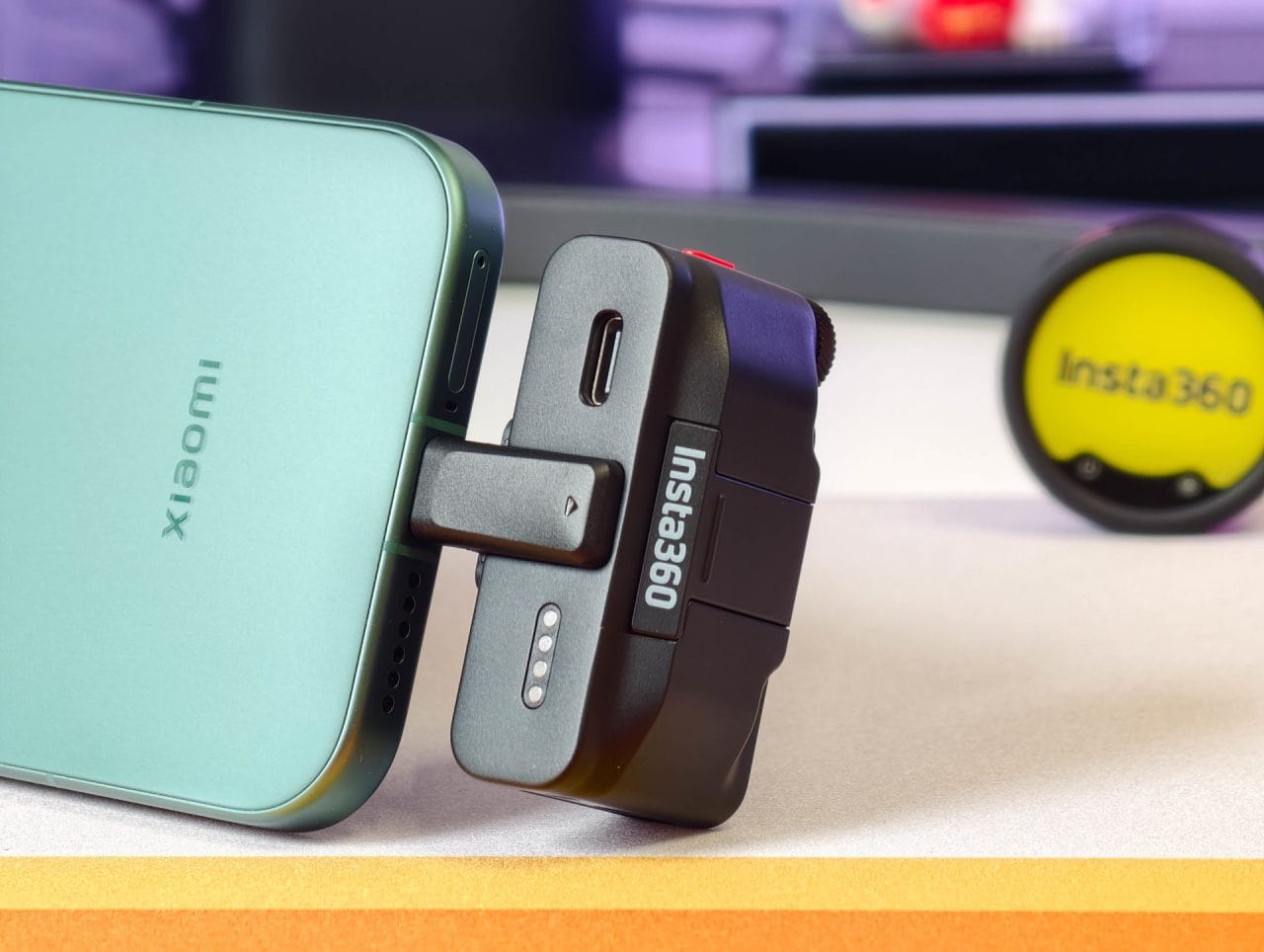 Insta360 Mic Pro USB-C Dongle mit Smartphone