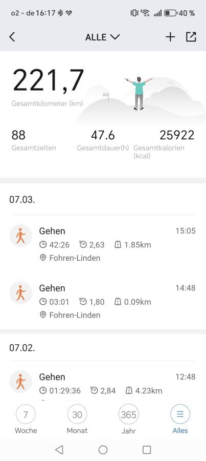 Amazfit Active Max Trainingsübersicht