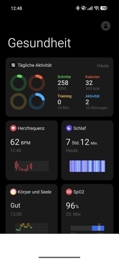 OnePlus Watch 4 OHealth Homescreen