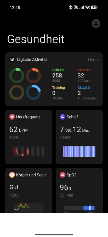 شاشة OnePlus Watch 4 OHealth الرئيسية
