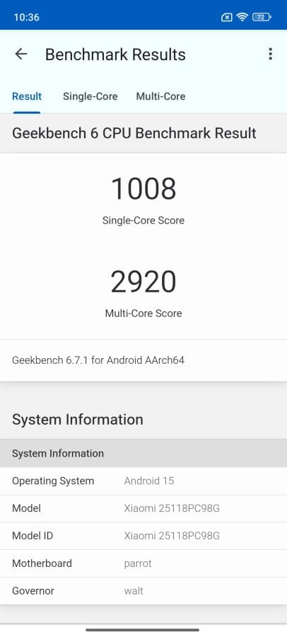POCO M8 5G Geekbench