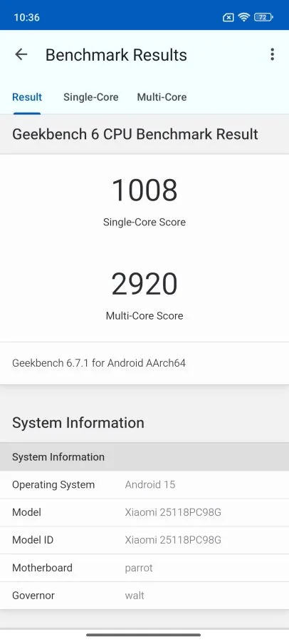 POCO M8 5G Geekbench