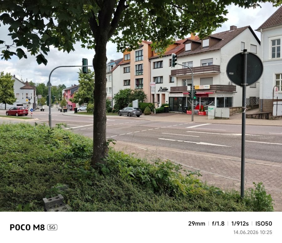 POCO M8 5G Hauptkamera Testaufnahme Stadt