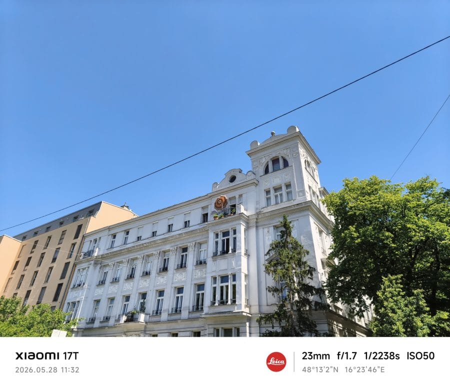 Xiaomi 17T Hauptkamera Testaufnahme Gebäude