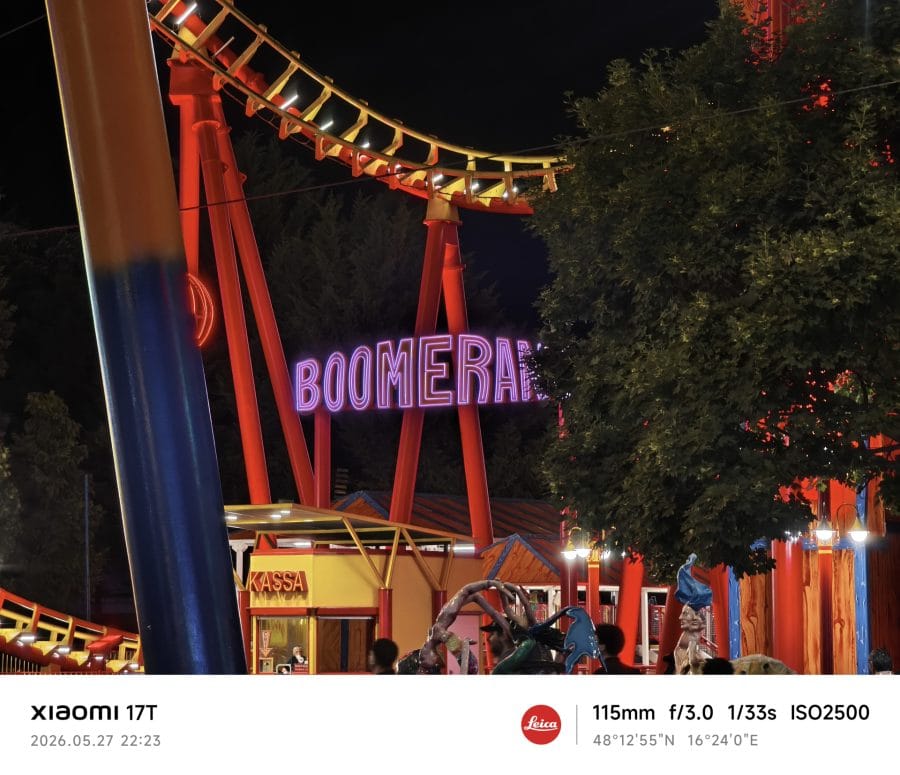 Xiaomi 17T Hauptkamera Testaufnahme Nacht Boomerang
