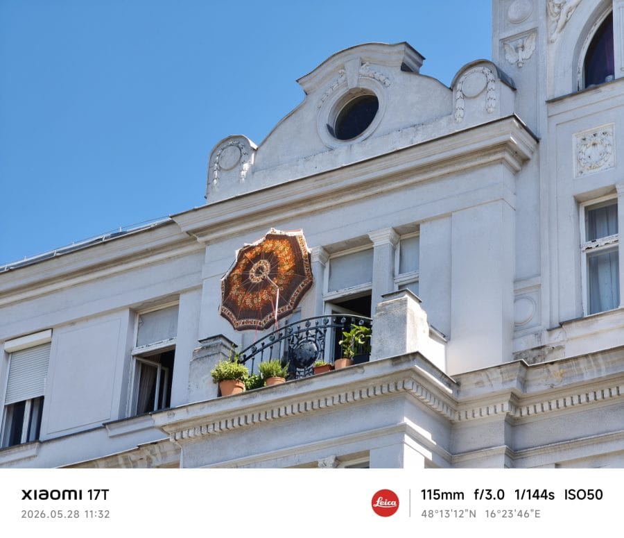 Xiaomi 17T Telekamera Testaufnahme Balkon