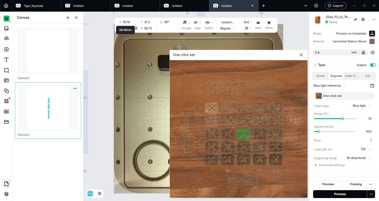 xTool F2 Parameter