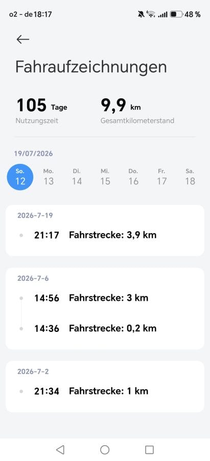 App Fahraufzeichnungen